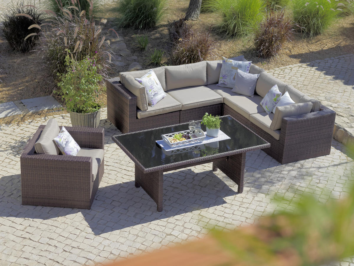LOUNGEMITTELTEIL  - Beige/Braun, ROMANTIK / LANDHAUS, Kunststoff/Textil (72/65/84cm) - Ambia Garden
