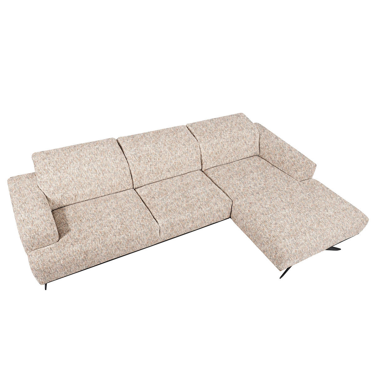 ECKSOFA PORTLAND in Struktur Blau, Gelb, Rot, Weiß Kopfteilverstellung  295/187 cm  - Blau/Gelb, Design, Holz/Textil (295/187cm) - Livetastic