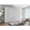 FALTTÜRENSCHRANK  in Weiß, Eiche Bianco  - Schieferfarben/Eiche Bianco, KONVENTIONELL, Glas/Holzwerkstoff (300/236/58cm) - Dieter Knoll