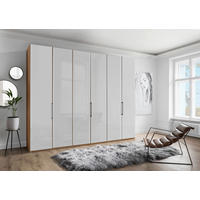 FALTTÜRENSCHRANK 300/236/58 cm 3-türig Weiß, Eiche Bianco  - Schieferfarben/Eiche Bianco, KONVENTIONELL, Glas/Holzwerkstoff (300/236/58cm) - Dieter Knoll