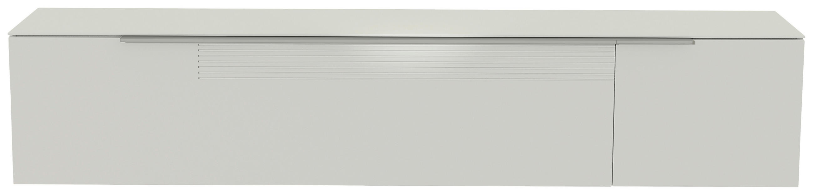 LOWBOARD  in 210/41/45 cm  - Alufarben/Weiß, Design, Glas/Holzwerkstoff (210/41/45cm) - Moderano