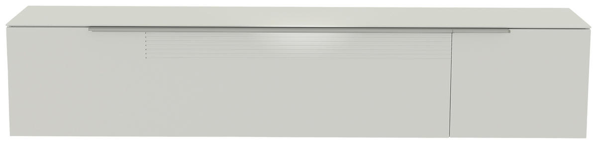 LOWBOARD  in 210/41/45 cm  - Weiss/Alufarben, Design, Glas/Holzwerkstoff (210/41/45cm) - Moderano