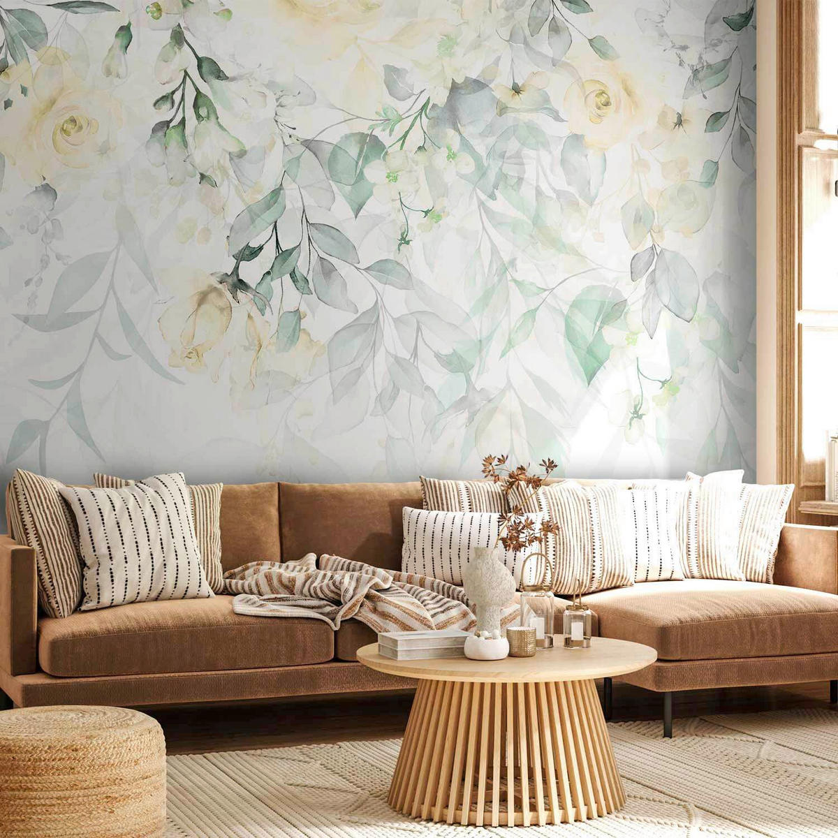 FOTOTAPETE  - Weiß/Mintgrün, LIFESTYLE, Textil (450/315cm) - artgeist