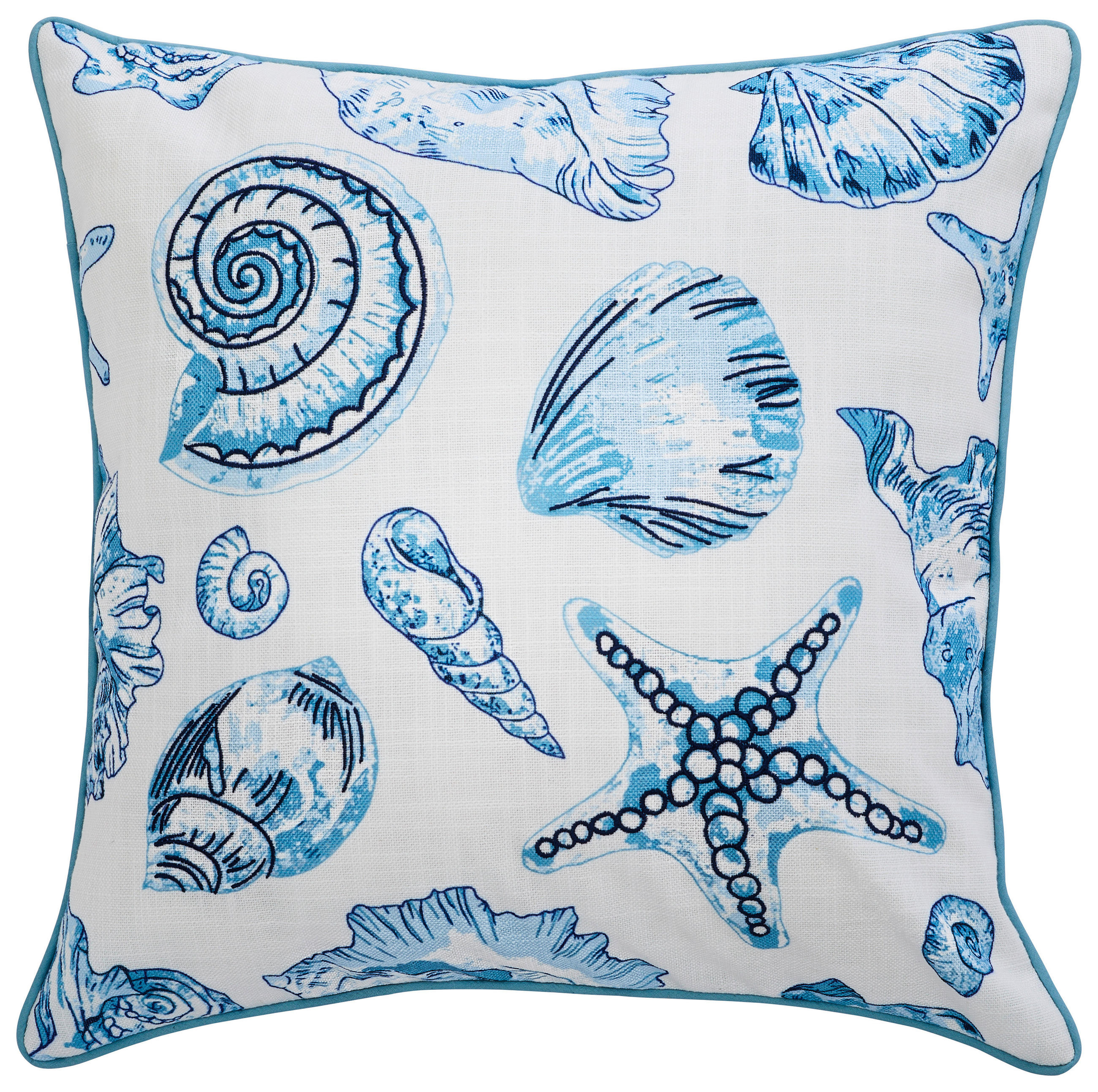 OUTDOOR-KISSENBEZUG 45/45 cm  - Blau/Weiß, Textil (45/45cm) - Ambia Garden