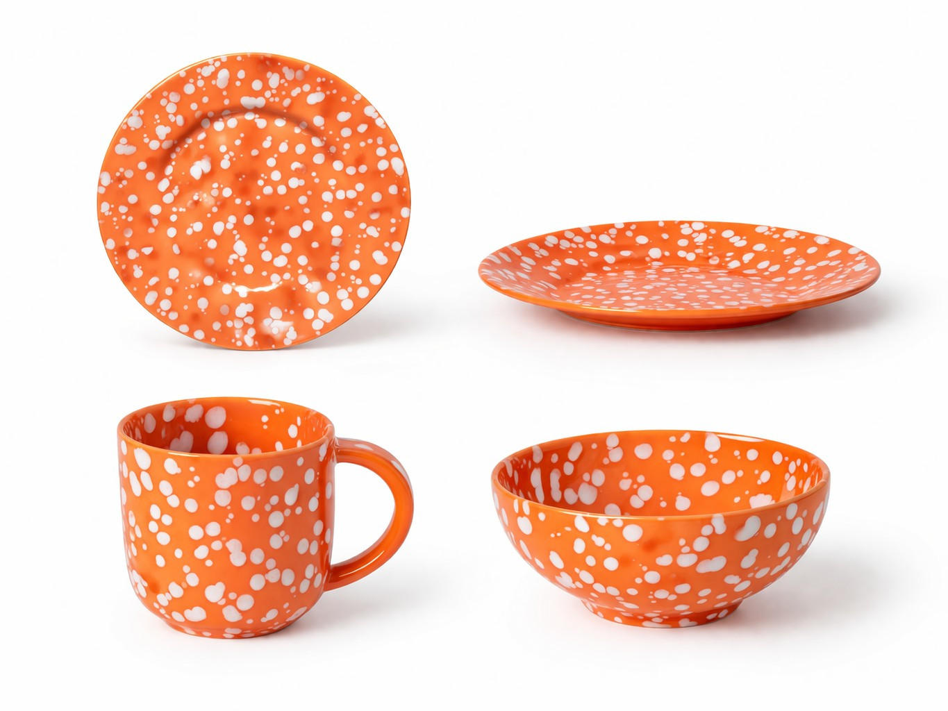 KOMBISERVICE Blau, Weiß Hochglanz RAFAELA 4-teilig 1 Personen  - Blau/Weiß Hochglanz, Basics, Keramik - Costa Nova