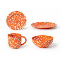 KOMBISERVICE Rot, Weiß Hochglanz RAFAELA 4-teilig 1 Personen  - Weiß Hochglanz/Rot, Basics, Keramik - Costa Nova