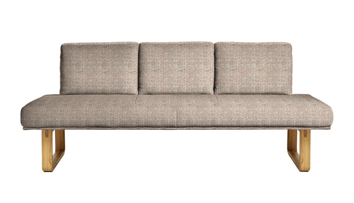 SITZBANK 209/92/78 cm  in Orange, Eichefarben  - Eichefarben/Orange, Design, Holz/Textil (209/92/78cm) - Dieter Knoll