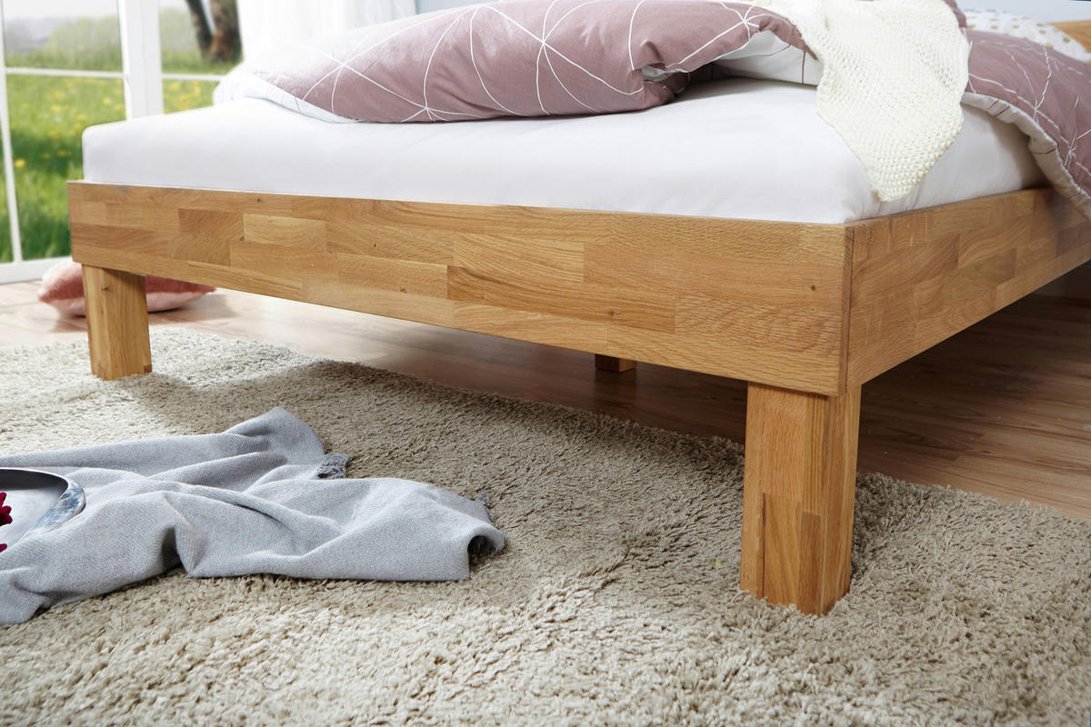 BETT 90/200 cm  in Naturfarben  - Naturfarben, MODERN, Holz (90/200cm) - MID.YOU