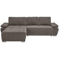 ECKSOFA Taupe Chenille  - Taupe/Silberfarben, KONVENTIONELL, Holz/Textil (187/293cm) - Carryhome
