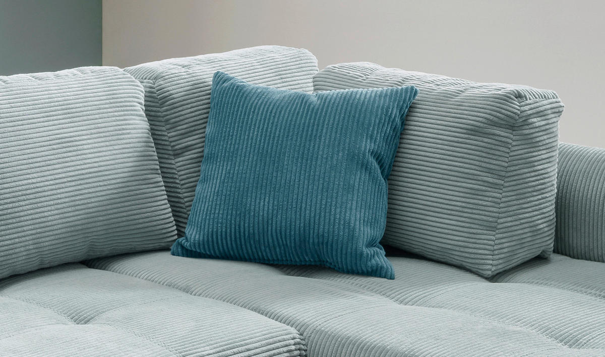 KUTNA GARNITURA tekstil  plava   - srebrne boje/boje petroleja, Design, tekstil/drvo (250/190cm) - MID.YOU