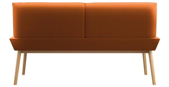 SITZBANK 180/92/66 cm Lederlook Cognac, Eichefarben Eiche massiv  - Eichefarben/Cognac, KONVENTIONELL, Holz/Textil (180/92/66cm) - Linea Natura