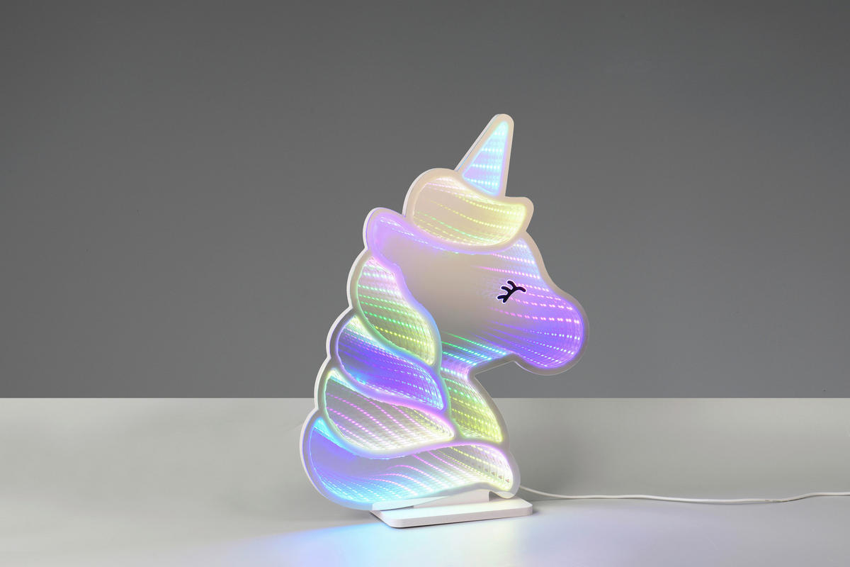 LED-DEKOLEUCHTE Unicorn 30,5/39,5 cm  - Weiß, LIFESTYLE, Kunststoff/Metall (30,5/39,5cm) - Novel