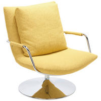 SESSEL in Mikrofaser Gelb  - Gelb, Design, Textil/Metall (73/85/87cm) - Brühl
