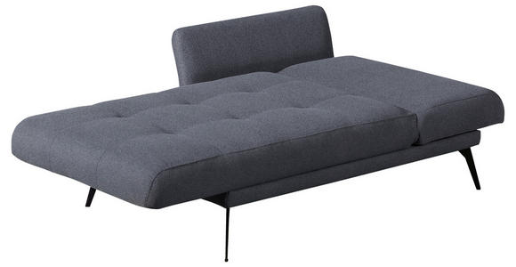RÉCAMIERE Dunkelgrau - Dunkelgrau/Schwarz, KONVENTIONELL, Textil/Metall (200/85/106cm) - Novel