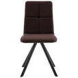STUHL  in Eisen Lederlook, Mikrofaser Metall, Textil  - Dunkelbraun/Schwarz, MODERN, Textil/Metall (47/92/60cm) - Cantus