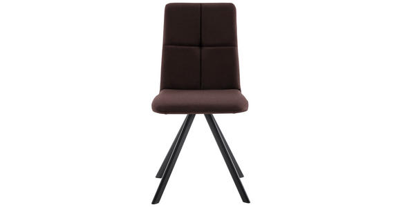 STUHL in Eisen Lederlook, Mikrofaser Metall, Textil - Dunkelbraun/Schwarz, MODERN, Textil/Metall (47/92/60cm) - Cantus