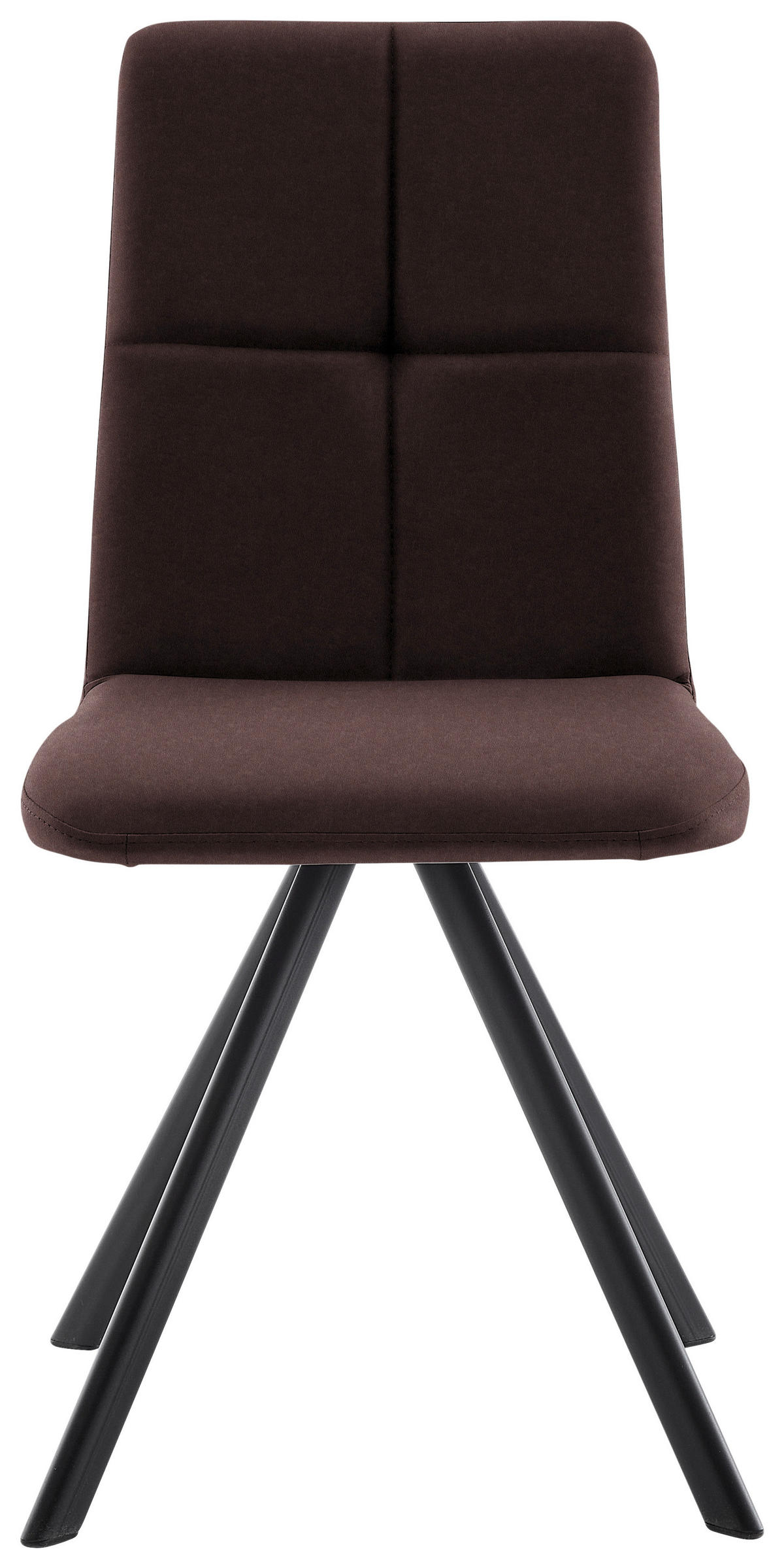 STUHL  in Eisen Lederlook, Mikrofaser Metall, Textil  - Dunkelbraun/Schwarz, MODERN, Textil/Metall (47/92/60cm) - Cantus