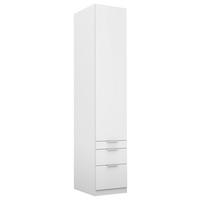 DREHTÜRENSCHRANK 47/229/54 cm,  in Weiß, 1-türig  - Alufarben/Weiß, MODERN, Holzwerkstoff (47/229/54cm) - Rauch Möbel