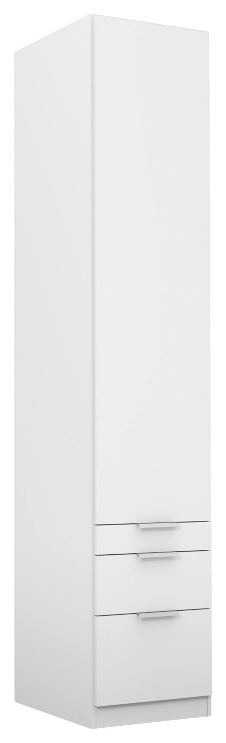 DREHTÜRENSCHRANK 47/229/54 cm,  in Weiß, 1-türig  - Alufarben/Weiß, MODERN, Holzwerkstoff (47/229/54cm) - Rauch Möbel