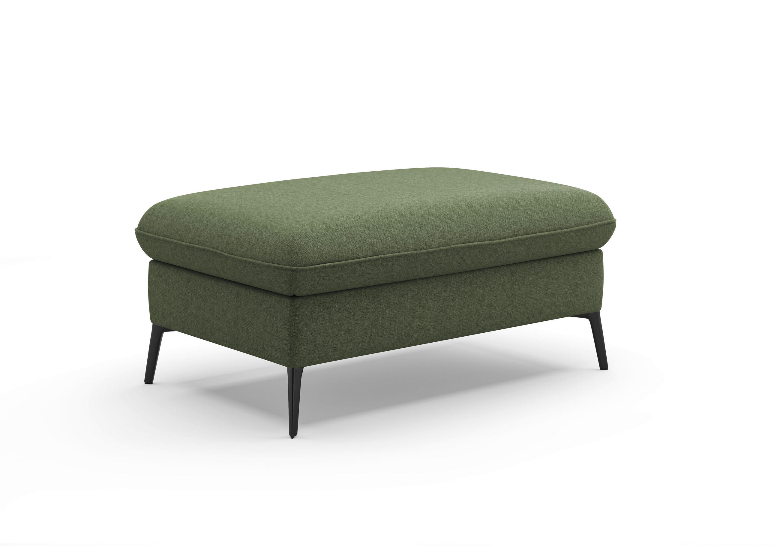 HOCKER in Textil Olivgrün  - Creme/Schwarz, Konventionell, Textil/Metall (104/47/69cm) - Sit & More