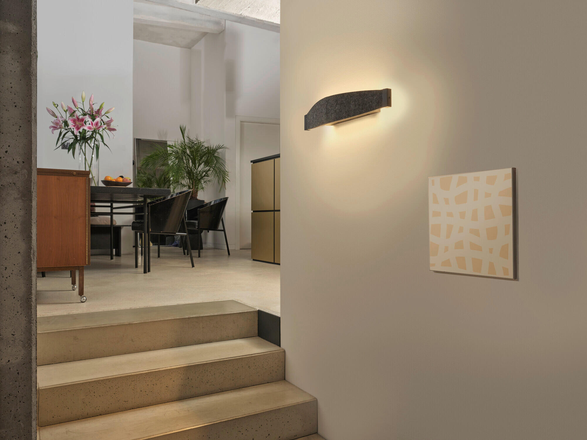 LED-WANDLEUCHTE 50/11,5/10 cm   - Dunkelgrau, Design, Kunststoff/Textil (50/11,5/10cm) - Osram