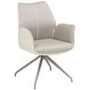 ARMLEHNSTUHL  in Eisen Lederlook, Leinenoptik  - Champagner/Grau, KONVENTIONELL, Textil/Metall (61/82,5/61cm) - Livetastic