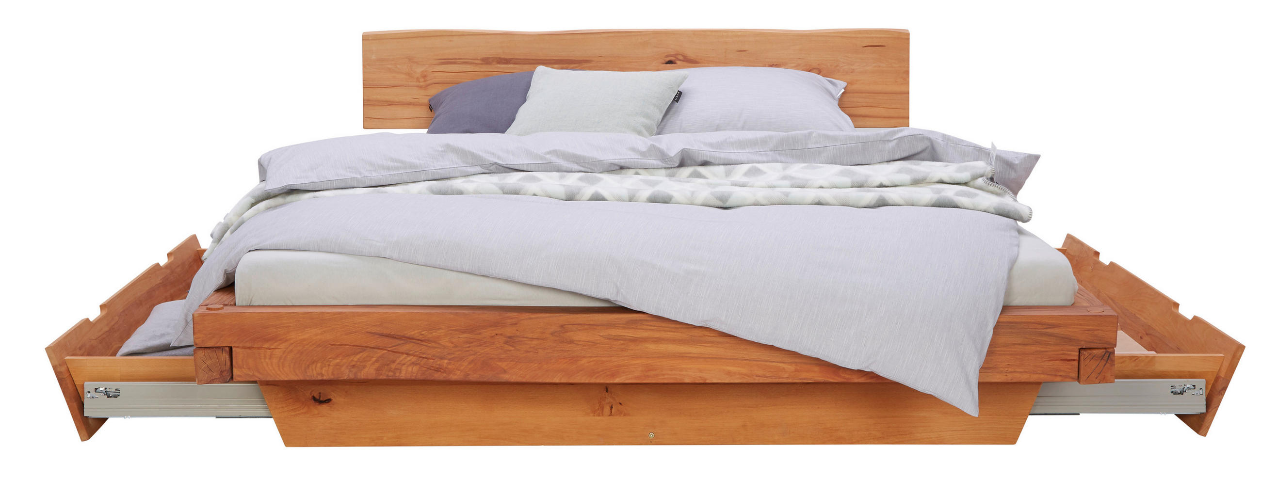 BALKENBETT 180/200 cm in Buchefarben - Buchefarben, Lifestyle (180/200cm) - Linea Natura