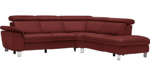 ECKSOFA in Flachgewebe Bordeaux  - Bordeaux/Beige, Design, Textil/Metall (271/242cm) - Cantus