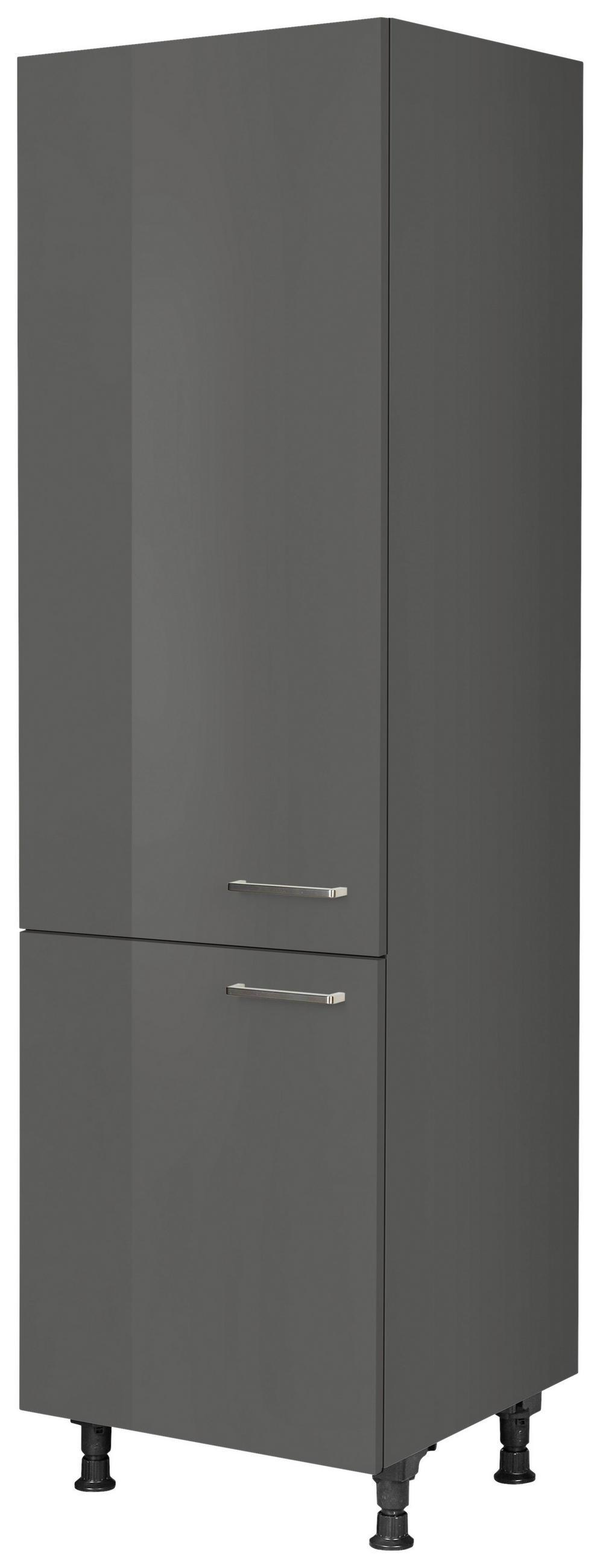 GERÄTEUMBAUSCHRANK 60/216,6/58 cm  in Schieferfarben  - Schieferfarben/Edelstahlfarben, MODERN, Holzwerkstoff/Metall (60/216,6/58cm) - Nobilia