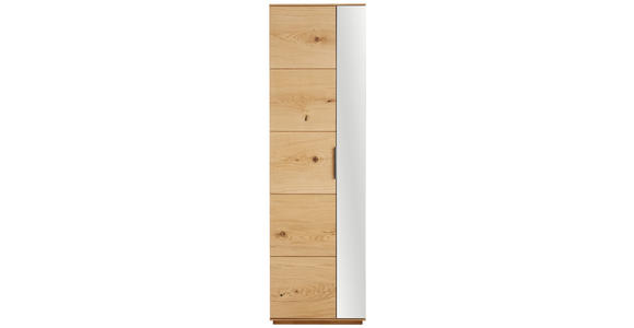 GARDEROBENSCHRANK 60/202/38 cm  - Eichefarben/Schwarz, Natur, Glas/Holz (60/202/38cm) - Linea Natura