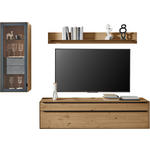 WOHNWAND  in Anthrazit, Kastanienfarben  244/177,8/47,1 cm  - Kastanienfarben/Anthrazit, Natur, Glas/Holz (244/177,8/47,1cm) - Valnatura