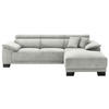 ECKSOFA in Cord Hellgrau  - Hellgrau/Schwarz, Design, Holz/Textil (270/174cm) - Pure Home Lifestyle