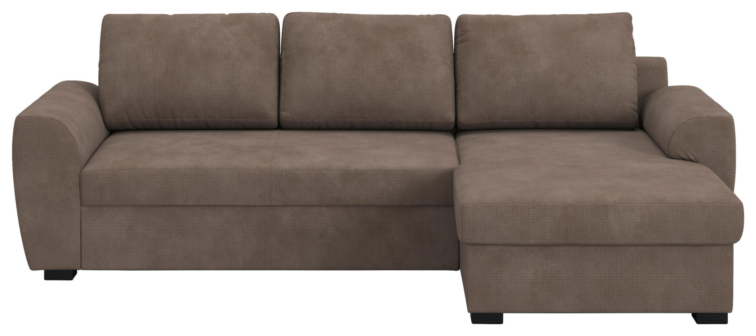 ECKSOFA  in Mikrofaser Taupe  253/154 cm  - Taupe/Schwarz, Trend, Kunststoff/Textil (253/154cm) - MID.YOU