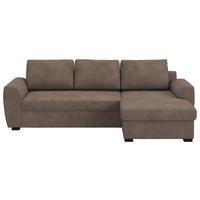 ECKSOFA  in Mikrofaser Taupe  253/154 cm  - Taupe/Schwarz, Trend, Kunststoff/Textil (253/154cm) - MID.YOU