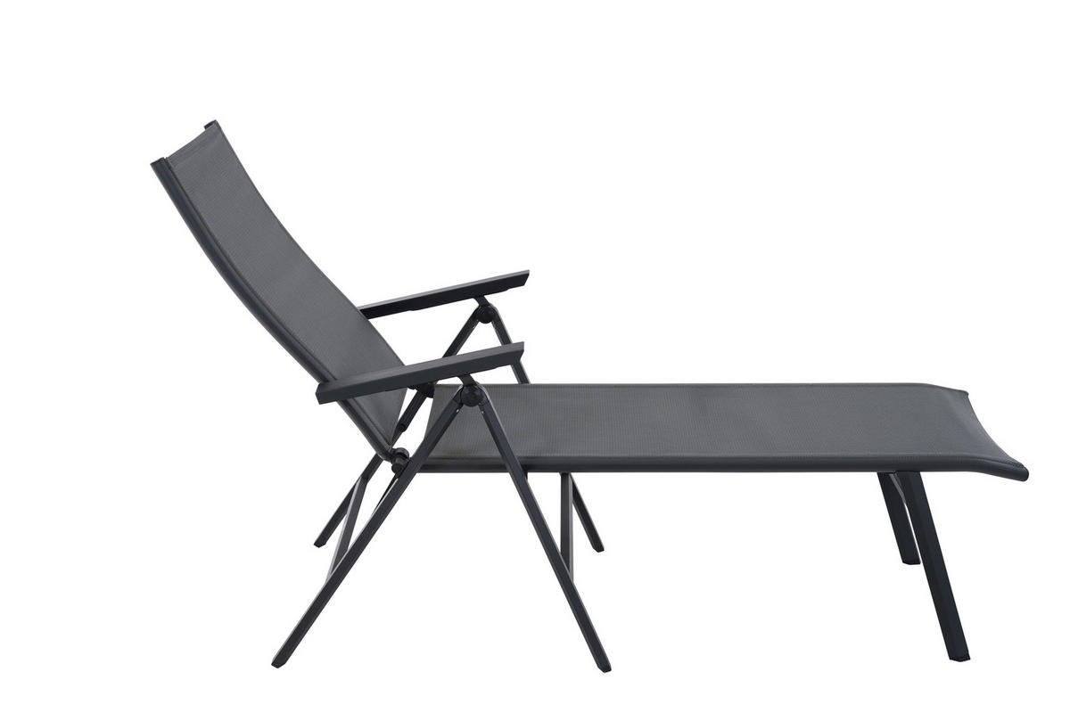 GARTENLIEGE 63/99,5/182,5 cm  - Anthrazit, Basics, Kunststoff/Metall (63/99,5/182,5cm) - Siena Garden
