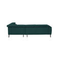 ECKSOFA in Struktur Petrol  280/205 cm  - Petrol/Schwarz, Design, Textil/Metall (280/205cm) - Xora