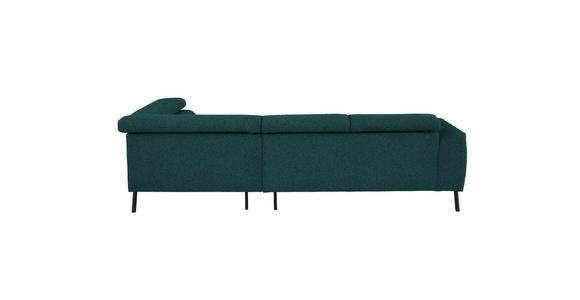 ECKSOFA in Struktur Petrol  280/205 cm  - Petrol/Schwarz, Design, Textil/Metall (280/205cm) - Xora