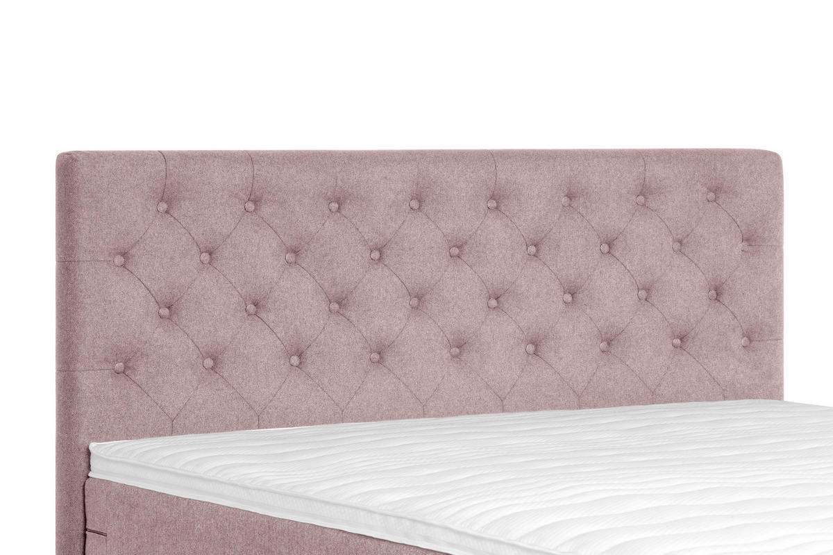 BOXSPRINGBETT 180/200 cm  in Rosa  - Silberfarben/Rosa, Konventionell, Textil/Metall (180/200cm) - Welnova