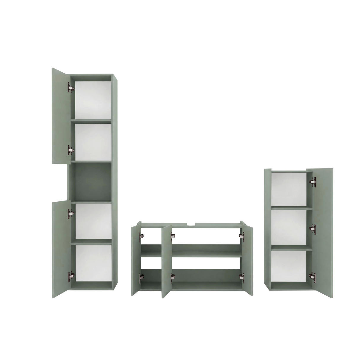 WASCHBECKENUNTERSCHRANK 98/62/35 cm  - Schilfgrün/Schwarz, Trend, Holzwerkstoff/Kunststoff (98/62/35cm) - MID.YOU