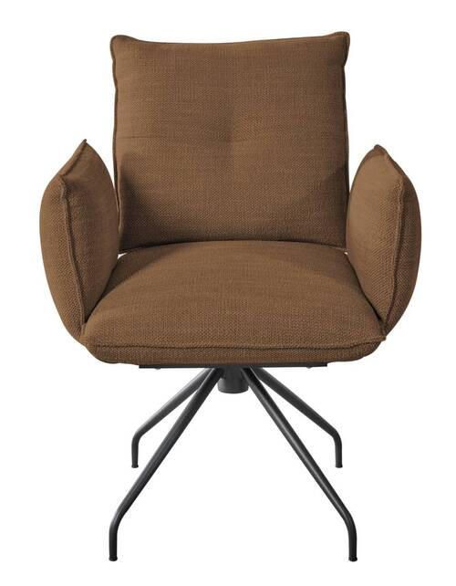 ARMLEHNSTUHL  in Stahl Struktur  - Schwarz/Orange, Design, Textil/Metall (65/90/70cm) - Dieter Knoll