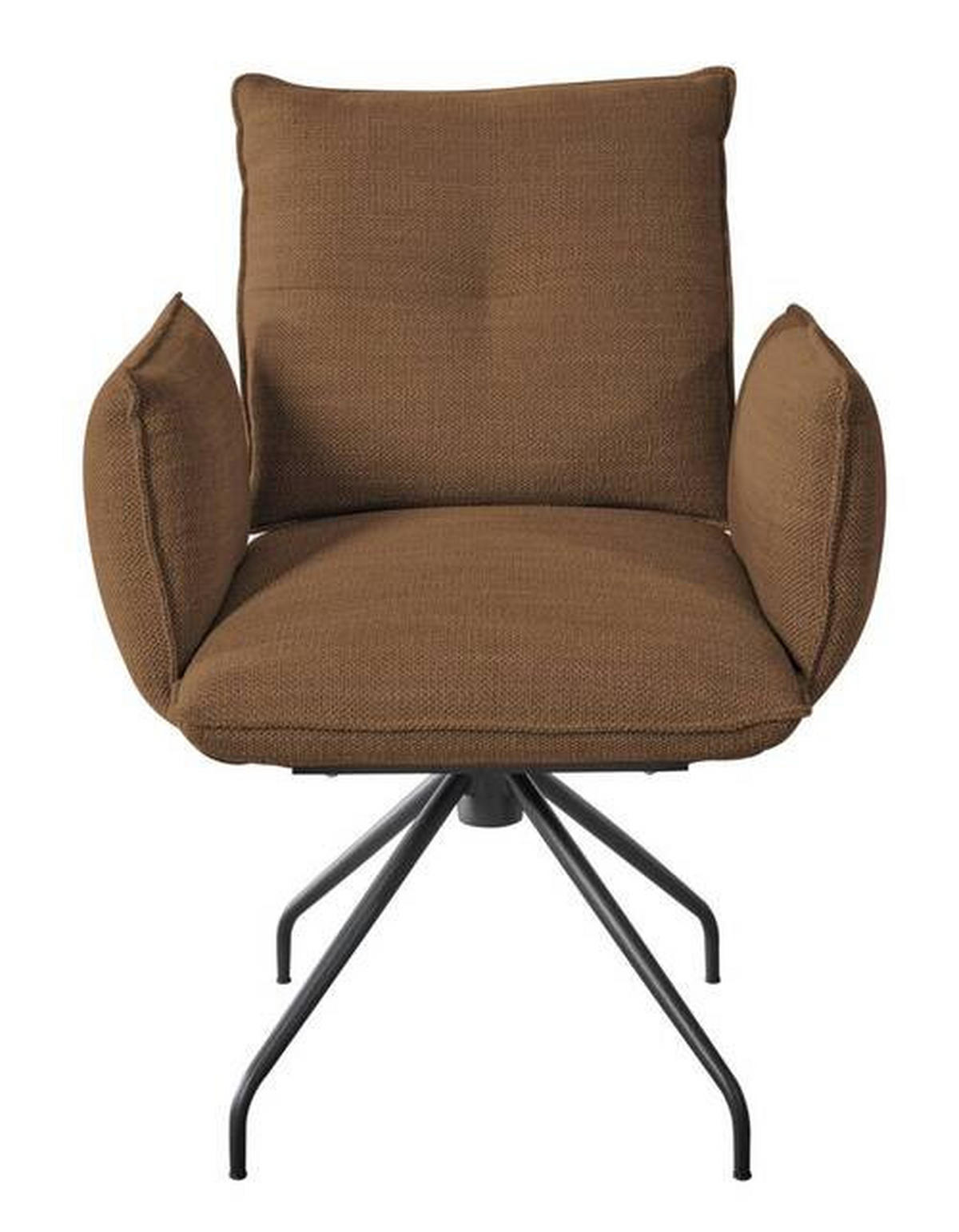 ARMLEHNSTUHL  in Stahl Struktur  - Schwarz/Braun, Design, Textil/Metall (65/90/70cm) - Dieter Knoll