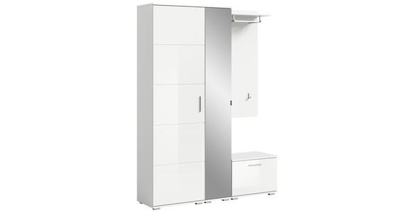 GARDEROBE in 140/191/37 cm - Weiß Hochglanz/Weiß, Design, Glas/Holzwerkstoff (140/191/37cm) - Xora