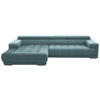 ECKSOFA Mikrofaser Hellblau  - Silberfarben/Hellblau, Design, Textil/Metall (190/335cm) - Beldomo Speed