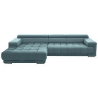 ECKSOFA Mikrofaser Hellblau  - Silberfarben/Hellblau, Design, Textil/Metall (190/335cm) - Beldomo Speed