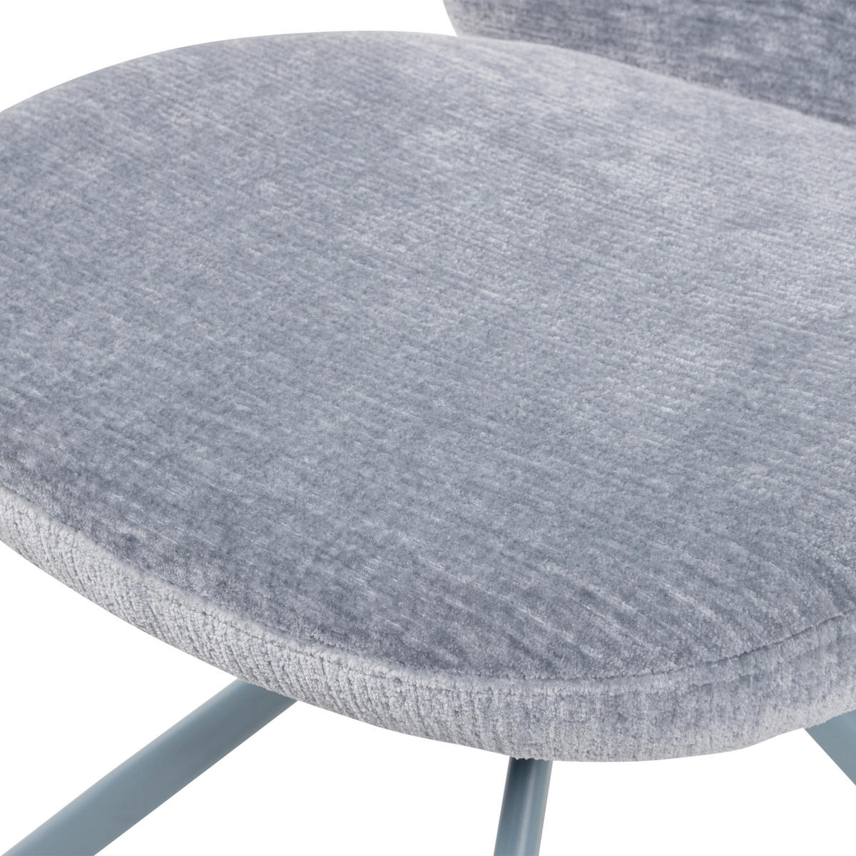 STUHL-SET 2 Stück , Sitzfläche 360° drehbar , Bouclé  - Blau, MODERN, Textil/Metall (58/80/65cm) - Livetastic