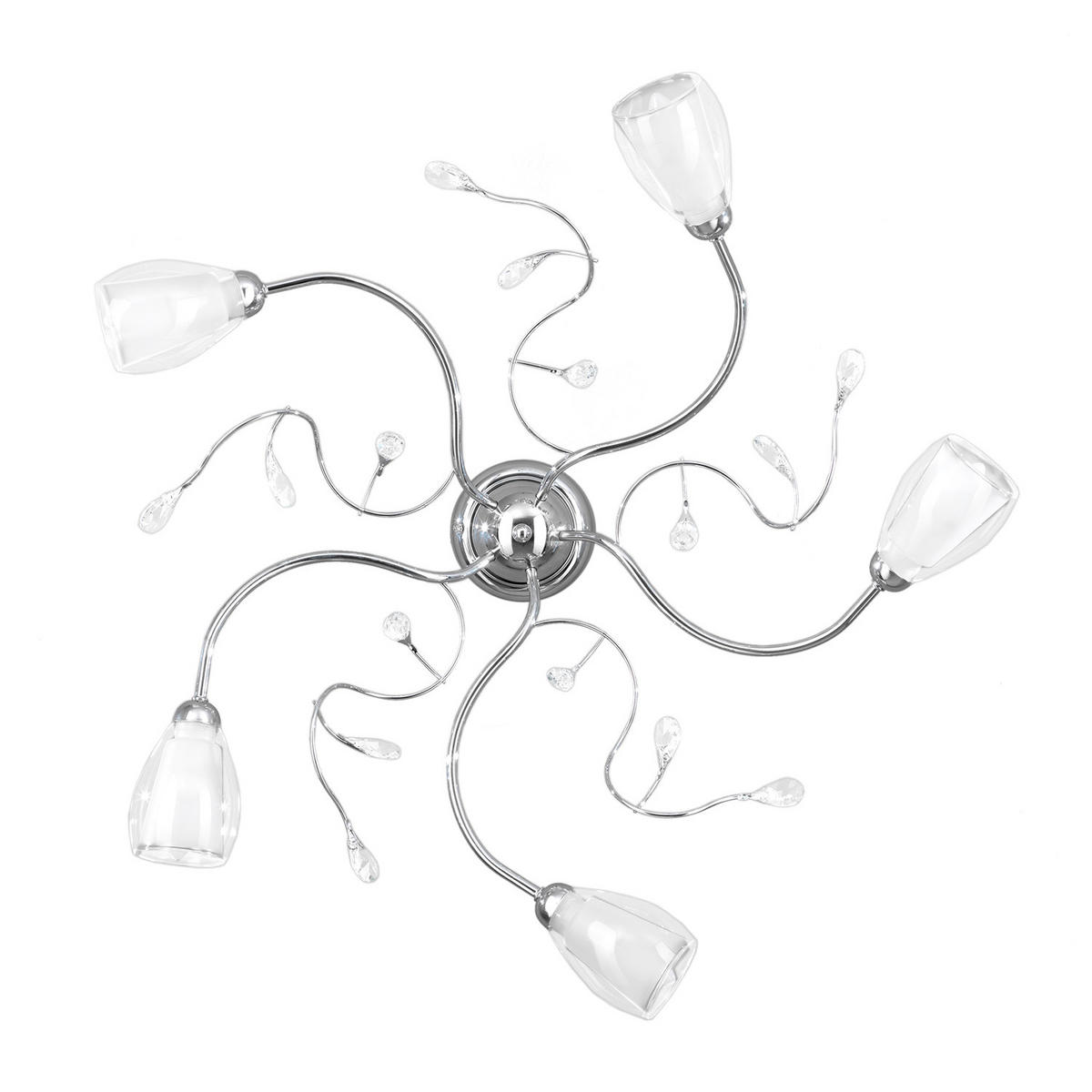 DECKENLEUCHTE 80/80/20 cm  - Chromfarben, Basics, Glas/Metall (80/80/20cm)