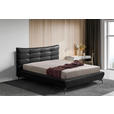POLSTERBETT 180/200 cm,  in Anthrazit, gepolstertes Kopfteil,  - Anthrazit/Schwarz, Design, Leder/Metall (180/200cm) - Esposa