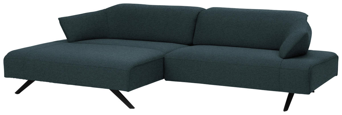 ECKSOFA in Struktur Hellblau  - Anthrazit/Hellblau, Design, Textil/Metall (165/276cm) - Himolla