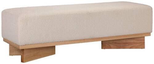 SITZBANK 143/45/47 cm Bouclé Naturfarben, Weiß Kiefer, Kautschukholz massiv, Sperrholz  - Naturfarben/Weiß, Design, Holz/Textil (143/45/47cm) - MID.YOU