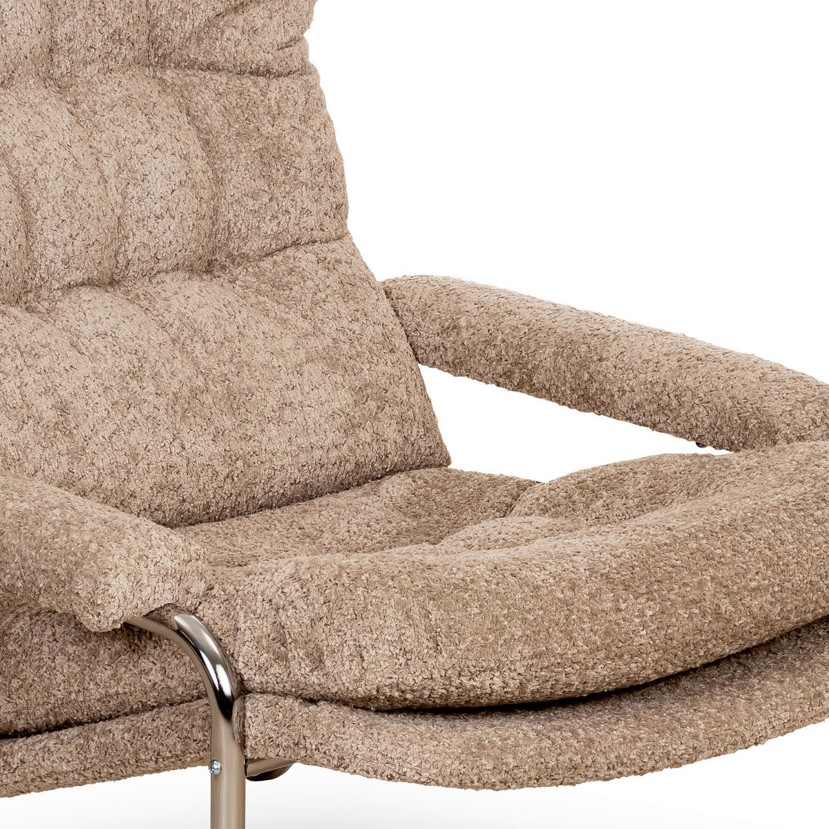 FÅTÖLJ i metall, textil kromfärg, beige  - beige/kromfärg, Design, metall/textil (78/95/99cm) - Best Price